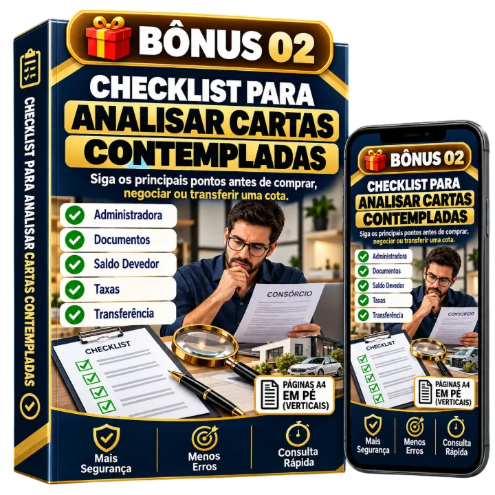 Mockup Bônus 2: Checklist para Analisar Cartas Contempladas